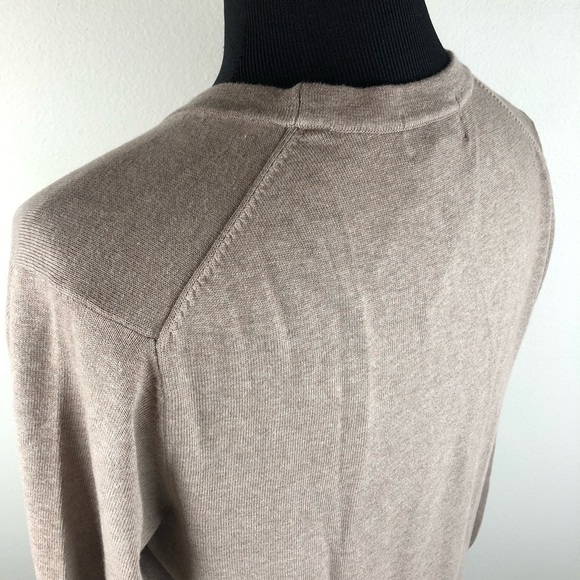 Lands' End Cardigan Sweater Supima Cotton Solid Brown Men's Medium M 38-40 - Picture 5 of 9